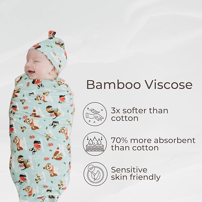 Swaddles for Newborns Baby Blanket Set Ultra-Soft 95% Bamboo Viscose Baby Swaddle for 0-3 Months | Newborn Essentials Must Haves Bamboo Viscose Swaddle Blankets