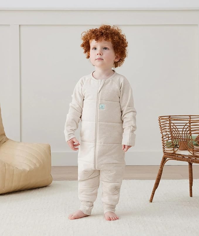 ergoPouch Sleep Onesie 2.5 TOG – Warm Baby Romper & Sleep Layer with Full-Zip, Guarding Against Blankets, Breathable & Movement-Friendly, Ideal for Transitional Sleeping (6-12 Months, Oatmeal Marle)