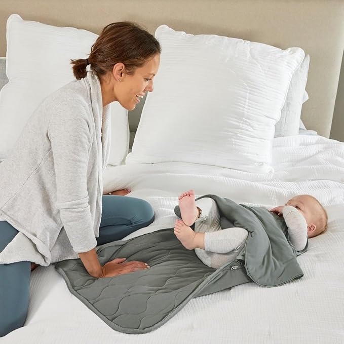 GUNAMUNA Unisex Baby Wearable Blanket, Sleep Sack Sleeping Bag for Infants Toddlers, Easy Changing Diaper Zipper, 1.0 TOG, Sage, 9-18 Months