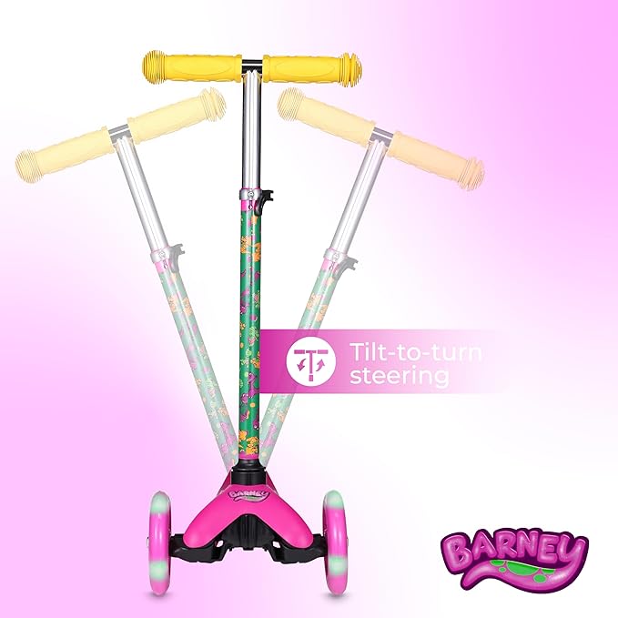 Self Balancing Kick Scooter with Light Up Wheels, Extra Wide Deck, 3 Wheel Platform, Foot Activated Brake, 75 lbs Limit, Kids & Toddlers Girls or Boys, for Ages 3 and Up