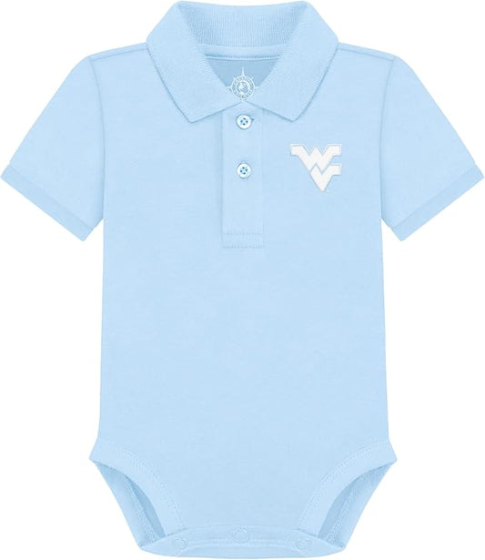 Creative Knitwear College Baby Polo Bodysuit Solid - Team Logo, Multiple Colors, for Boys & Girls (0-12 Months)