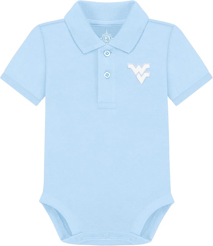 Creative Knitwear College Baby Polo Bodysuit Solid - Team Logo, Multiple Colors, for Boys & Girls (0-12 Months)