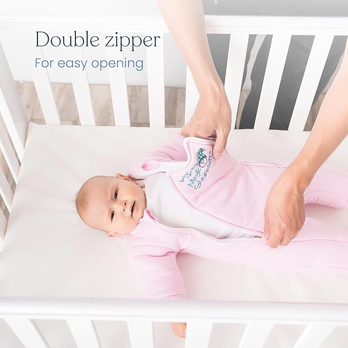 Magic Sleepsuit Baby Merlin's Cotton Baby Swaddle Transition Product - Soft and Cozy Design, Double Zipper for Easy Diaper Changes, Promotes Safe Sleep, 3-6 Months - Sage Green - Small 12-18lbs
