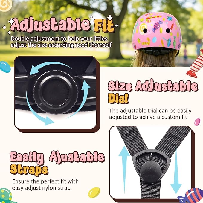 Toddler Kids Bike Helmet,Adjustable for Child Boys Girls,Multi-Sport & Ventilation for Bicycle Scooter Skateboard Skate
