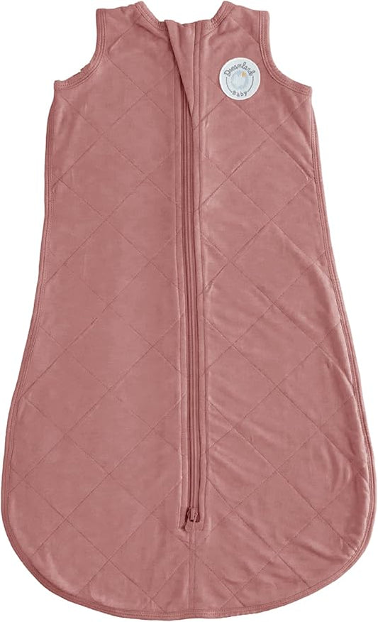 Dreamland Baby Lightweight Bamboo Viscose Sleep Sack (0-6 Months). 1.0 TOG Ultra Soft Blanket w/ 2-Way Zipper. 95% Viscose, 5% Spandex (Rose)