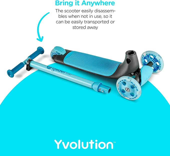 Yvolution Y Glider Air Scooter for Kids, 3 Wheel Scooter for Toddlers 4 Adjustable Height Glider with Kick Scooters, Lean to Steer with LED Flashing Light for Children Ages 3+ Years Old