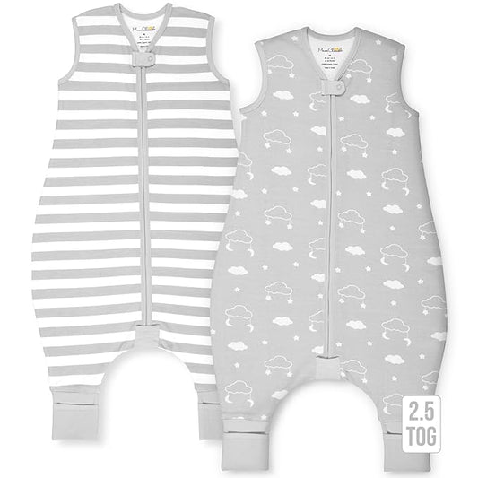 Mama Cheetah Toddler Sleep Sack with Feet, 6-18 Month, 2.5 TOG Organic Cotton Baby Sleeping Bag with Legs, Baby Wearable Blankets for Walkers w/ 2-Way Zipper, Baby Sleep Sack for Girls & Boys, Small