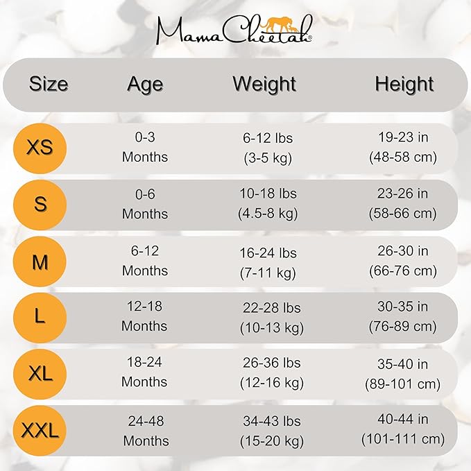 Mama Cheetah Baby Sleep Sack 2.5 TOG, Organic Cotton Wearable Blanket with Two-Way Zipper, Swaddle Transition Baby Sleeping Bag for Newborn Infant Toddler Boy Girl, 0-6 Months