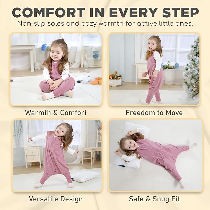 Mama Cheetah Toddler Sleep Sack with Feet 2T, 0.5 TOG Organic Cotton Baby Wearable Blankets with Legs, Baby Sleeping Bag for Walkers, Early Walker Medium