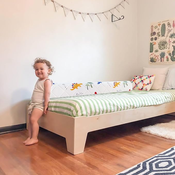 1-Pack Premium Foam Bed Bumpers for Toddler, Non-Slip Bed Rails for Toddlers for Twin, Queen, King Beds, Machine Washable Bumpers Cover for Easy Care（Size：52" x 7" x 5"）