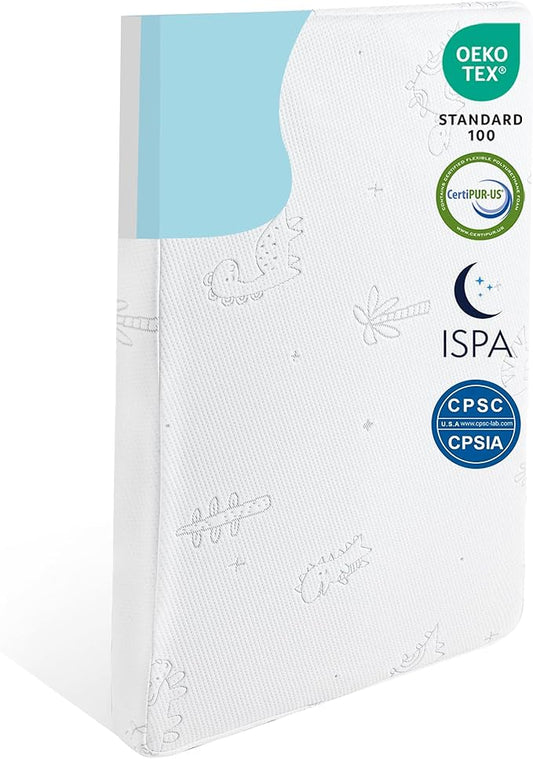 Play and Pack Mattress Mini Cribe Matter Pad Waterproof Pack N Play Mattress for Baby and Toddler Breathable Dual Side Memory Foam Topper