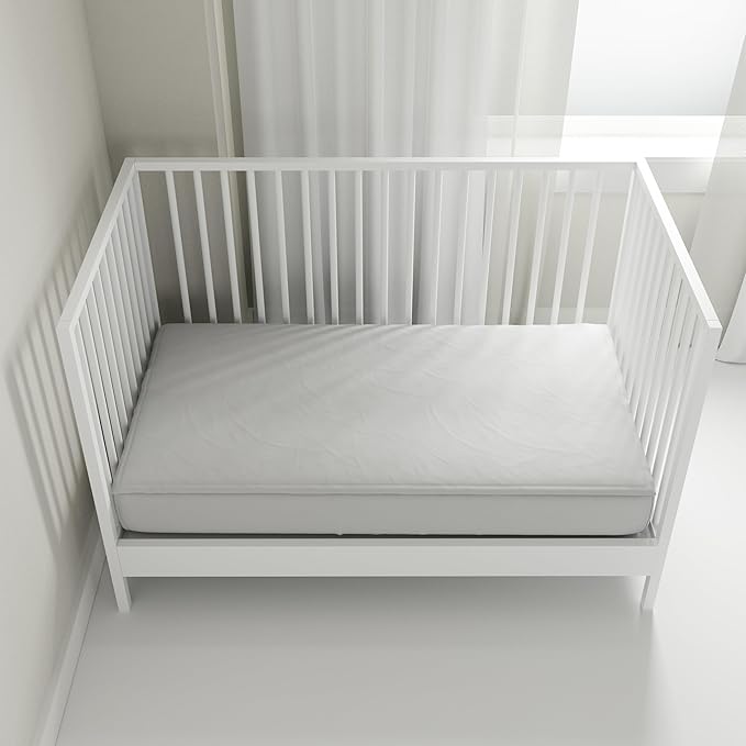 QuickZip Crib Sheet Set - Faster, Safer, Easier Baby Crib Sheets - Includes 1 Wraparound Base & 1 Zip-On Crib Sheet - Misty Gray 100% Cotton - Fits All Standard Crib Mattresses