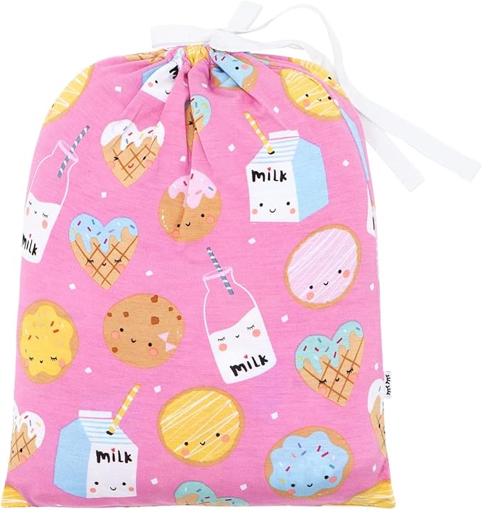 Little Sleepies Baby Crib Sheets, Buttery Soft Viscose from Bamboo Crib Sheets for Boys & Girls, Toddler Bed Sheet, Standard Crib Mattress Sheet, Super Stretchy & Elasticized (Pink Cookies & Milk)