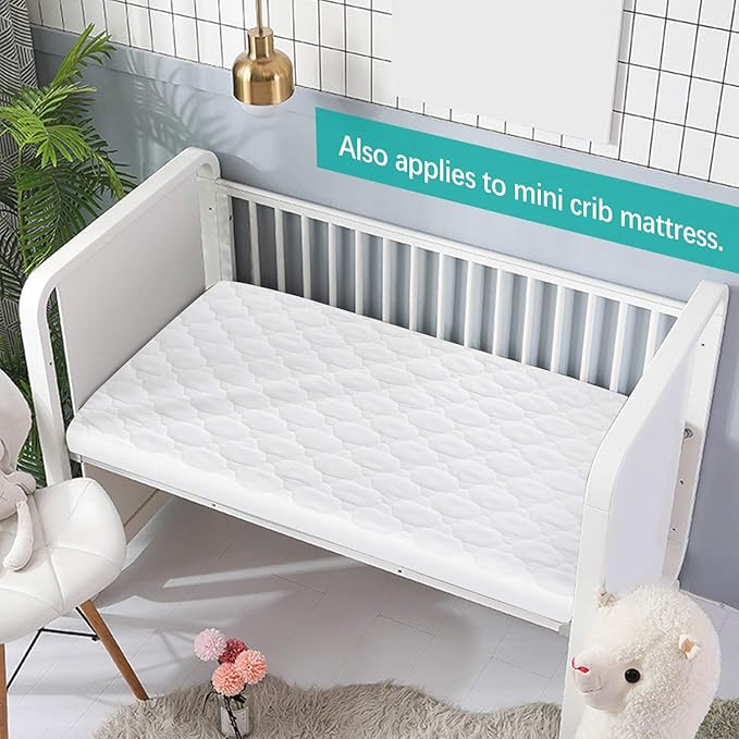 Pack and Play Mattress Protector Waterproof, Pack and Play Mattress Pad Cover Quilted- 39" x 27" for Graco Playard | Mini & Portable Mattresses -Washable Ultra Soft Waterproof Sheets Fitted