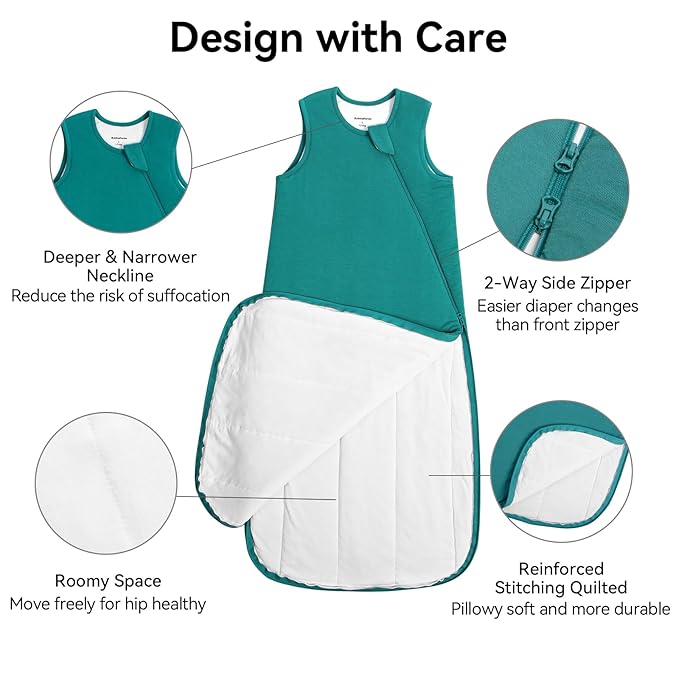 BubblePanda Modal Sleep Sack 18-24 Months 1.0 Tog Super Soft Toddler Sleep Sack 2t for Babies 2-Way Zipper Baby Wearable Blanket
