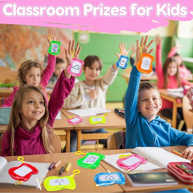 16PCS Mini Magnetic Drawing Board Valentine Party Favors Bulk for Kids 4-8 8-12 Goodie Treat Bag Stuffers Classroom Treasure Chest Carnival Prizes Box Toys Pinata Filler Birthday Return Gifts