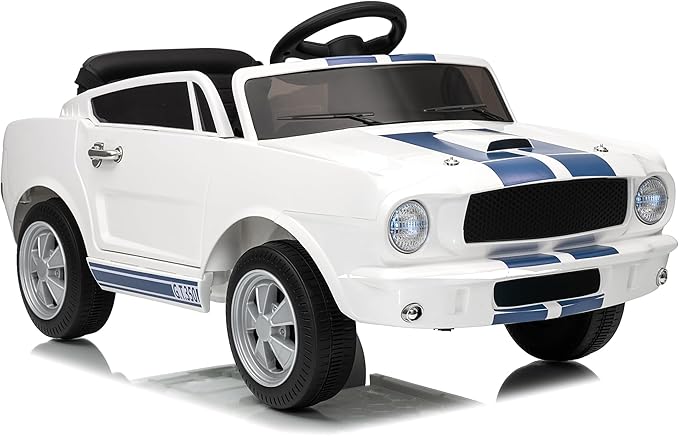 12V Ride on Car for Kids, Licensed Shelby GT350 Electric Toy with Parent Remote Control, 3 Speeds, LED Headlights, Music & Safety Belt for Toddlers