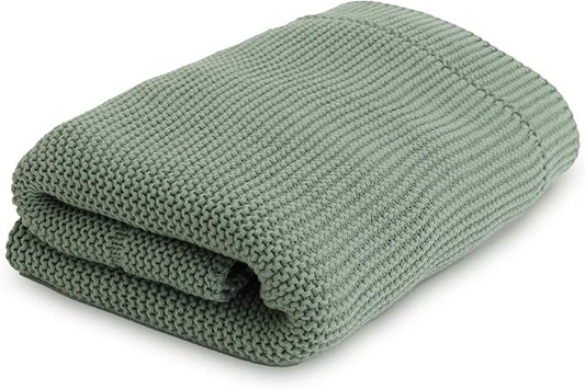 Natemia 100% Organic Cotton Knitted Baby Receiving Blanket for Newborn, Infant & Toddler – Ultra Soft 30" x 40" Crib, Stroller & Nap Time Cover for Boys and Girls – Baby Cotton Blanket