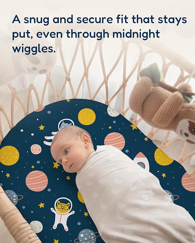 Bedside Sleeper Bassinet Fitted Sheets 33x20 for Maxi COSI Iora, Koola Baby, Baby Joy, Angelbliss, Kidsclub Bedside Bassinet - Buttery Soft Sheets, 2 Pack