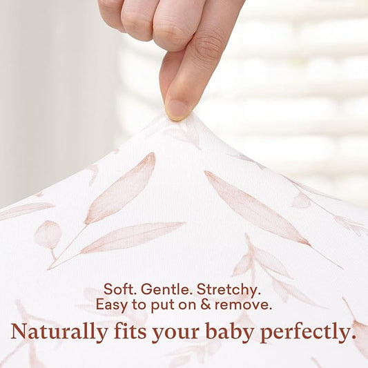 Graco Pack and Play Mattress Sheets Fitted, Mini Crib Sheets 2-Pack for Pack 'n Play Mattress, Stretchy Playard Sheets