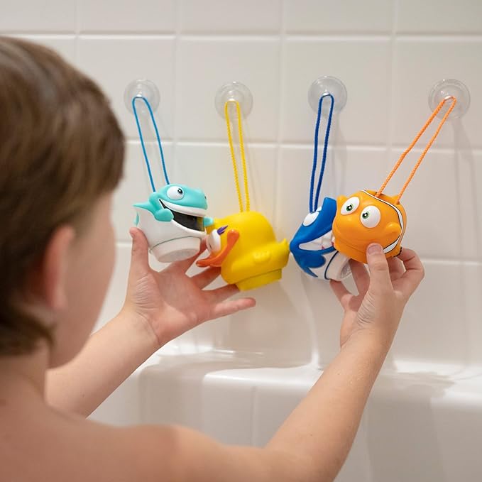 Suddy Buddy® Bubble Bath Toy, Kids Ages 3+, Boys and Girls, Safe & Clean, Collect All Four. Includes: 1 Character Bubble soap Dispenser, 1 Trading Card, and 3 Super Bubble Drops. Duck