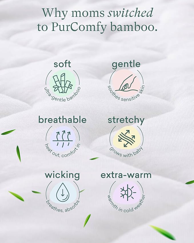 PurComfy Quilted Supersoft Sleep Sack, 2.5 TOG Premium Bamboo Viscose Warm Baby Sleeping Bag, Thick Babies Wearable Blanket