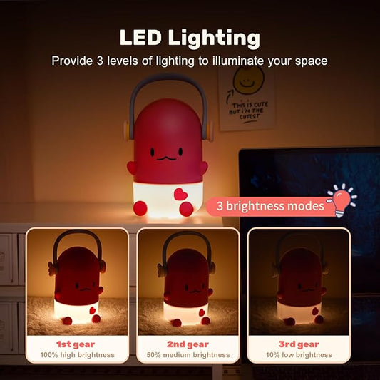 ICARER FAMILY Night Light for Kids,Rechargeable LED Night Lamp for Children‘s Bedroom Bedside Nightlight Gifts for Kids Girls Boys Birthday Christmas