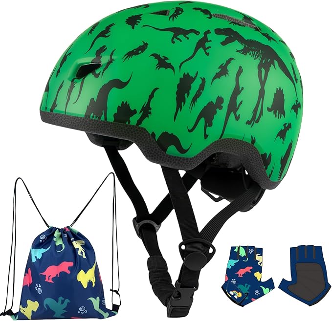 Toddler Bike Helmet with Gloves and Backpack Set, 3 Sizes for Baby Infant to Kids Ages 1-3 3-5 5-8+, Adjustable Boys Girls Bike Helmet for Bicycle/Scooter/Skateboard/Roller Skate