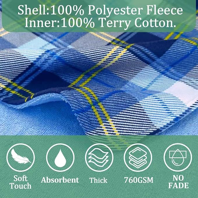 VOOVA & MOVAS Double-Layered Baby Hooded Towel Poncho (2-4 Years, 20x21 Inches) | Ultra Soft & Absorbent Cotton | Thick Toddler Bath Towel for Swimming, Beach, Shower & Winter, Blue Bufflo