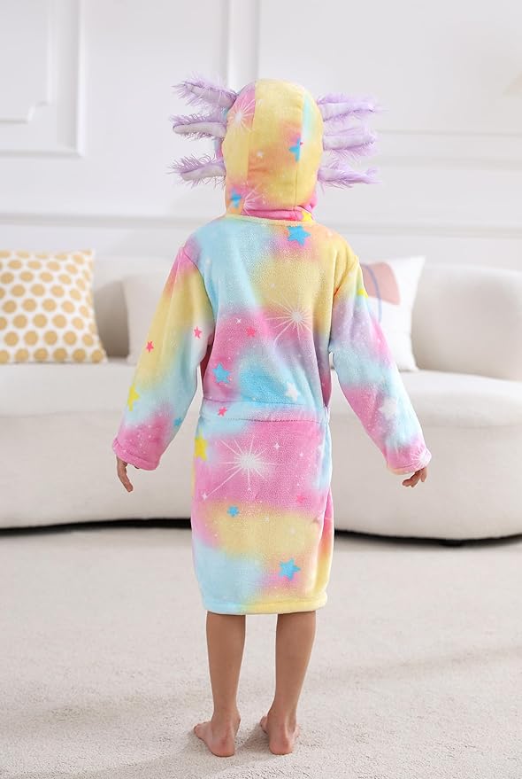 CuteOn Bathrobe for Women Soft Fleece Hooded Plush Loungewear
