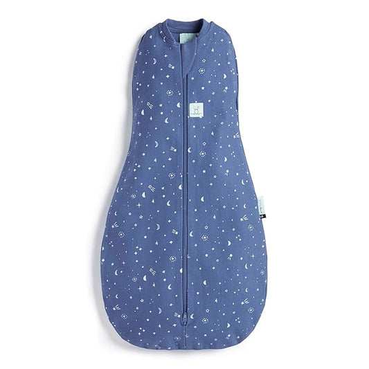 ergoPouch Cocoon Swaddle Sack 0.2 TOG - Baby Sleep Sack, Gentle Snug Fit Helps Calm Startle Reflex, Ideal for Arms In/Out Sleeping, Soft Breathable Fabric for Better Sleep (6-12 Months, Night Sky)