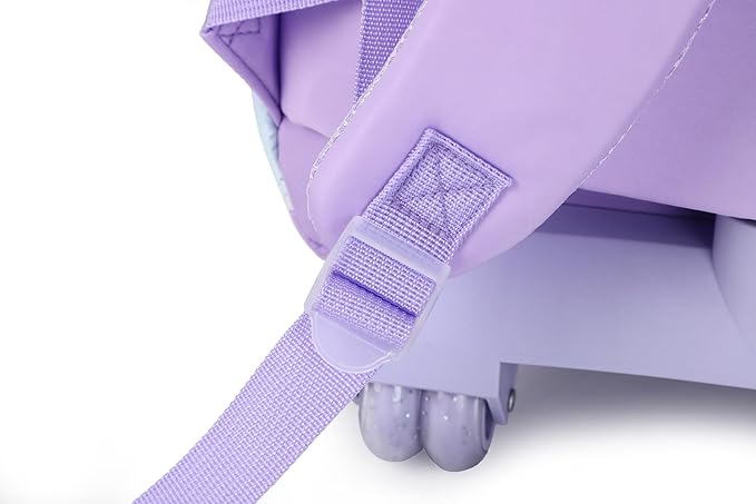 kingdisen Rolling Backpack 17 inch with Lunch Bag Wheeled Laptop Backpack with wheels(QUILTED PURPLE)