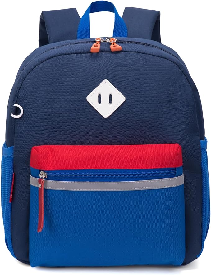 HawLander Little Kids Backpack for Boys or Girls, Toddler School Bag Fits 3 to 6 years old, Dark Blue, 12 Inch
