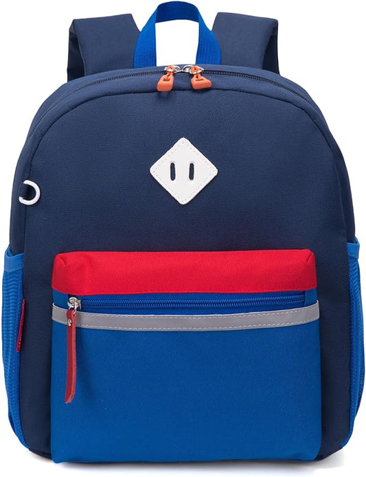 HawLander Little Kids Backpack for Boys or Girls, Toddler School Bag Fits 3 to 6 years old, Dark Blue, 12 Inch