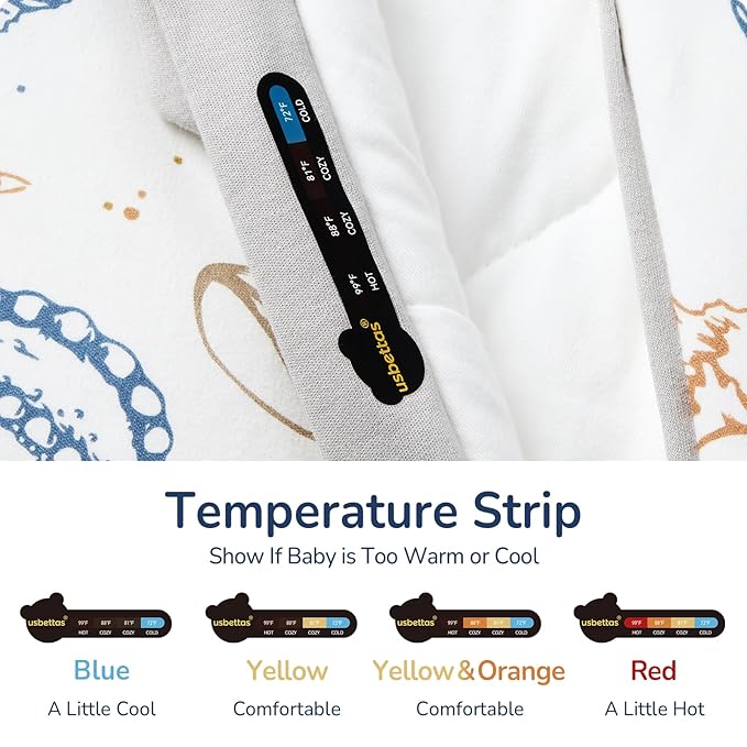 Baby Sleep Sack 18–24 Months, 2.5 TOG Warm Cotton Sleep Sack with Detachable Long Sleeves, Winter Wearable Blanket for Cold Nights, 2-Way Zipper Toddler Sleeping Sack, Ocean