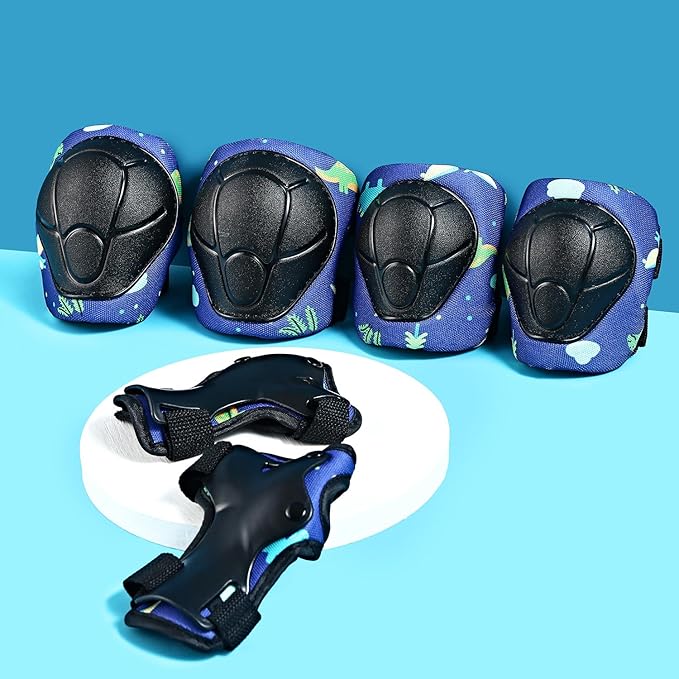 Kids Helmet with Knee Pads Elbow Pads and Wrist Guards,Child Protective Gear for Boys Girls Age 3-5-8 Years fit Roller Skates, Skateboarding, Scooter Bicycle Skate Scooter Skateboard