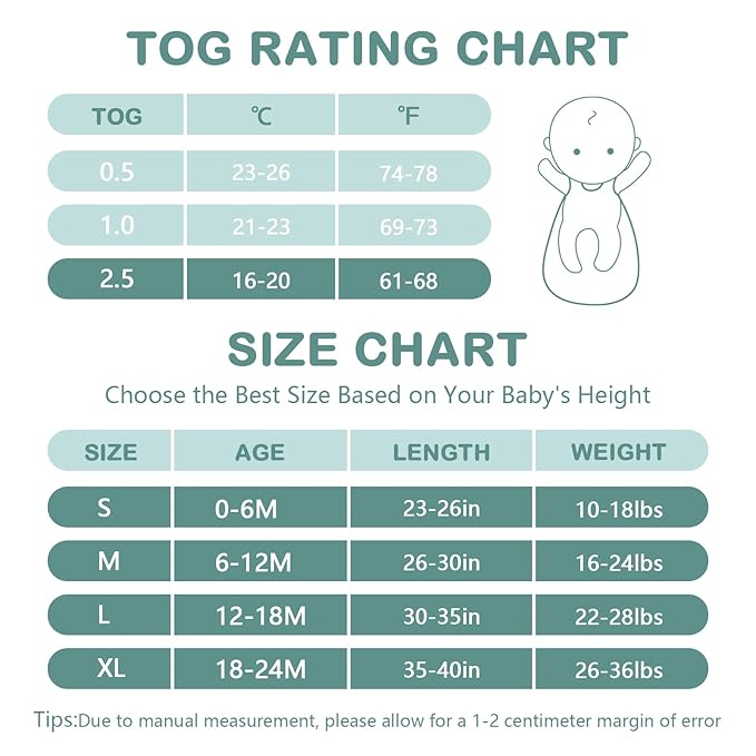 Mosebears Sleep Sack Baby Winter Wearable Blanket with 2-Way Zipper,2.5 TOG Cotton Sleep Sack Unisex (Calm Sage, 0-6 Months)