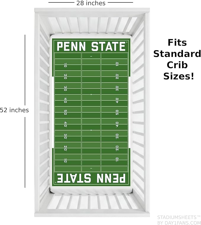 STADIUMSHEETS Day1Fans Officially-Licensed Fitted Crib Sheet (Penn State Nittany Lions)