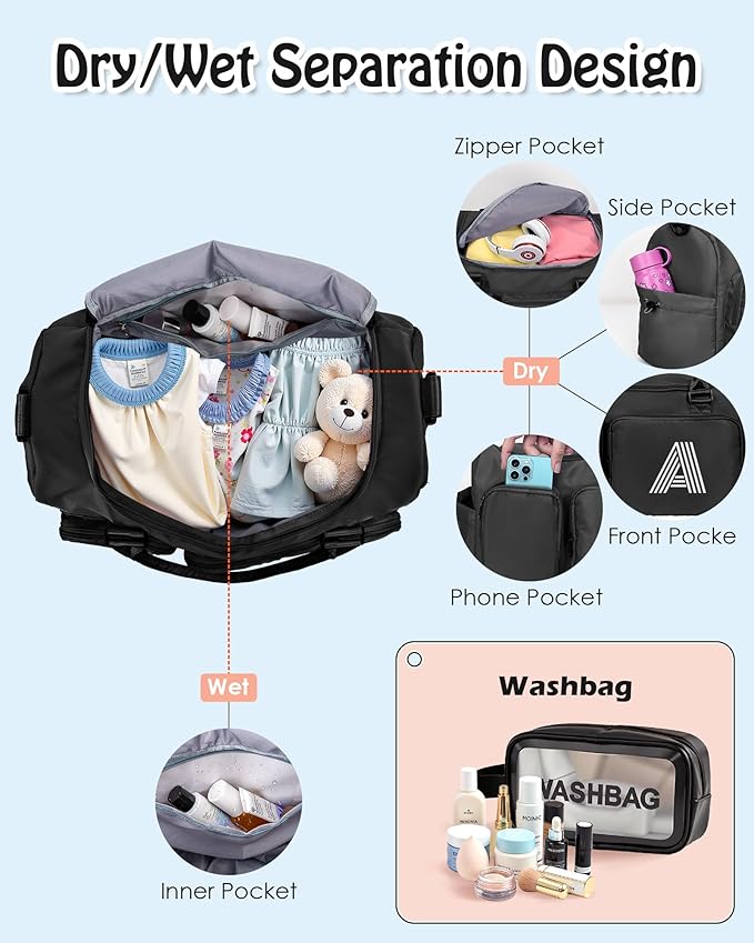 Elilier Girls Boys Birthday Gifts, Initial Travel Duffle Bag, Personalized Weekender Bag, Monogram Overnight Bag Gift for women,Birthday Gifts Personalized Gifts Bridesmaid Gifts