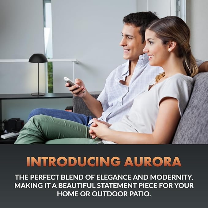 Newhouse Lighting Aurora, Black 2700K Dimmable Cordless USB-C Rechargeable Table Lamp NHTL-AU-BLK, Cordless Desk Lamp for Living Room, Bedroom, Coffee Table, and Other Cozy Home Decor