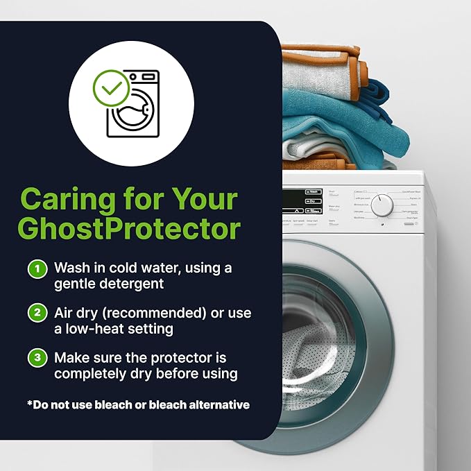 GhostBed Water Resistant Mattress Protector Cover - Noiseless, Lightweight, Breathable and Plastic-Free - Twin XL White