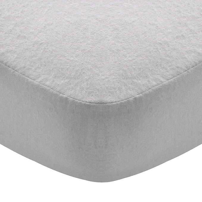 Flannel Crib Sheet for Boy or Girl, 100% Cotton, Heavenly Soft Fitted for Standard Crib (28" X 52") and Toddler Mattresses, Grey