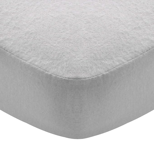 Flannel Crib Sheet for Boy or Girl, 100% Cotton, Heavenly Soft Fitted for Standard Crib (28" X 52") and Toddler Mattresses, Grey