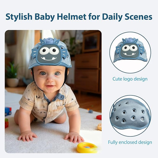 Baby Helmet for Crawing Walking,Soft Infant Safety Helmet,Baby Helmet 1-2 Years for Anti-Fall Head Protector,Adjustable, Breathable