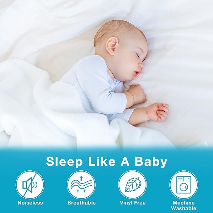 Lunsing Soft King Waterproof Mattress Protector, Breathable King Size Mattress Pad Cover, 6-18 Inches Deep Pocket, White