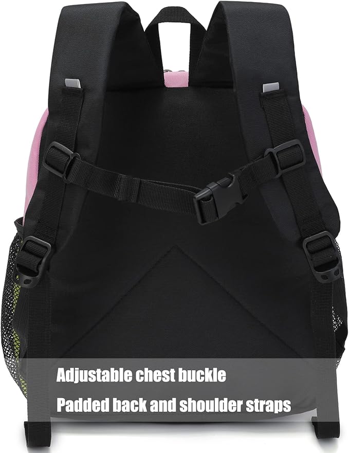HawLander Little Kids Backpack for Boys or Girls, Toddler School Bag Fits 3 to 6 years old, Pink Yellow, 12 Inch