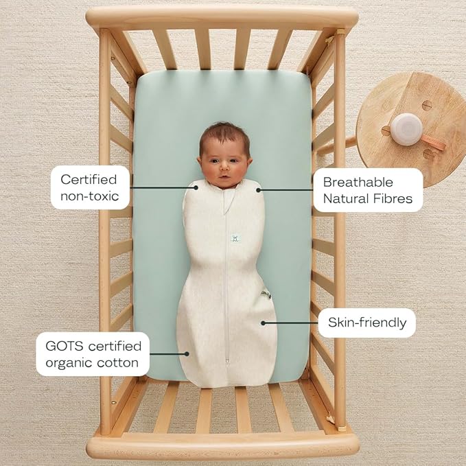 ergoPouch Cocoon Swaddle Sack 2.5 TOG - Baby Sleep Sack, Gentle Snug Fit Helps Calm Startle Reflex, Ideal for Arms In/Out Sleeping, Soft Breathable Fabric for Better Sleep (6-12 Months, Oatmeal Marle)