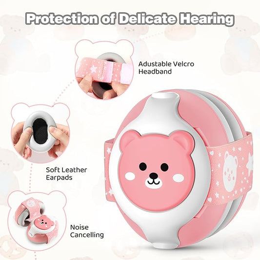 Baby Ear Muffs,25dB Infant Noise Cancelling Headphones for Babies 0-36 Months with Adjustable Headband Infant Ear Protection,Ideal Baby Travel Essentials for Outdoor,Sleep,Airplane & Music Festivals