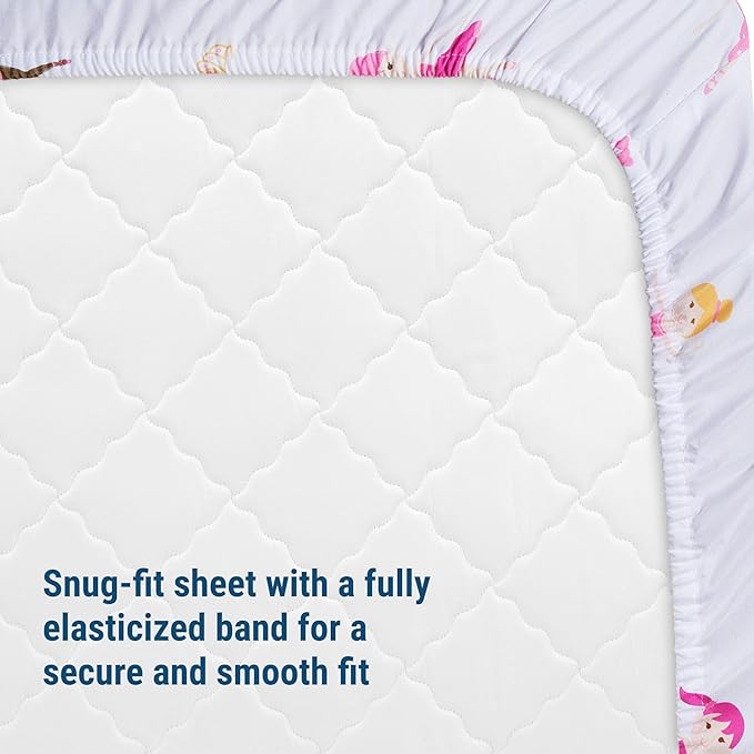 Wildkin Kids 100% Microfiber Crib Sheet – Soft, Breathable Fitted Sheet - Ballerina