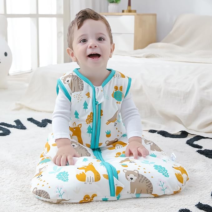 Mosebears Sleep Sack Baby Winter Wearable Blanket with 2-Way Zipper,2.5 TOG Cotton Sleep Sack Unisex (Animal World, 18-24 Months)